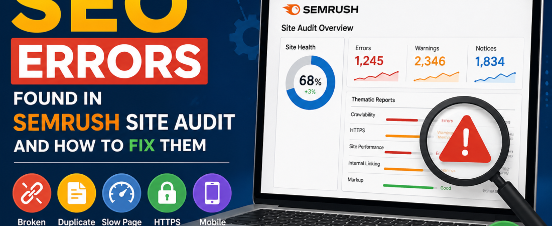Common SEO Errors Found in SEMrush Site Audit And How to Fix Them